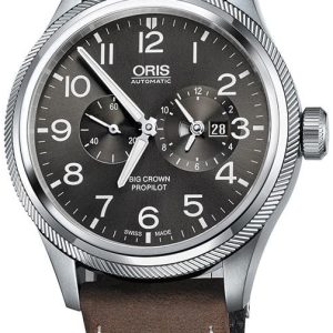 Oris Herrklocka 01 690 7735 4063-07 5 22 05FC Aviation Grå/Läder