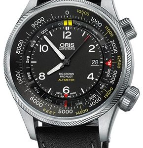 Oris Herrklocka 01 733 7705 4134-Set 5 23 19FC Aviation Svart/Läder