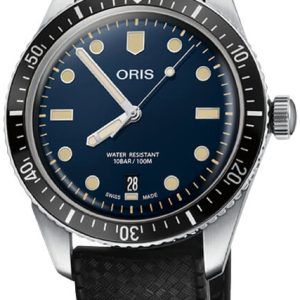 Oris Herrklocka 01 733 7707 4055-07 4 20 18 Diving Blå/Gummi Ø40 mm