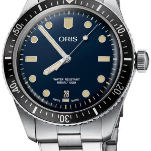 Oris Herrklocka 01 733 7707 4055-07 8 20 18 Diving Blå/Stål Ø40 mm