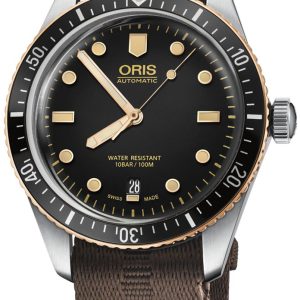 Oris Herrklocka 01 733 7707 4354-07 5 20 30 Diving Svart/Textil Ø40