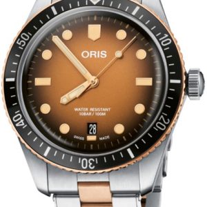 Oris Herrklocka 01 733 7707 4356-07 8 20 17 Diving Brun/Stål Ø40 mm