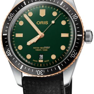 Oris Herrklocka 01 733 7707 4357-07 4 20 18 Diving Grön/Gummi Ø40 mm