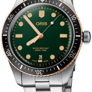 Oris Herrklocka 01 733 7707 4357-07 8 20 18 Diving Grön/Stål Ø40 mm