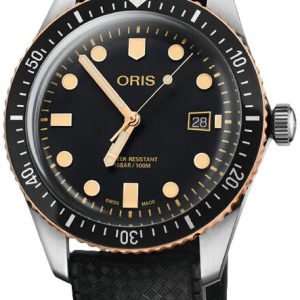 Oris Herrklocka 01 733 7720 4354-07 4 21 18 Diving Svart/Gummi Ø40 mm