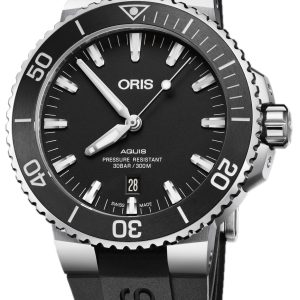 Oris Herrklocka 01 733 7730 4154-07 4 24 64EB Diving Svart/Gummi