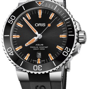 Oris Herrklocka 01 733 7730 4159-07 4 24 64EB Diving Svart/Gummi