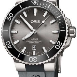 Oris Herrklocka 01 733 7730 7153-07 4 24 63TEB Diving Grå/Gummi