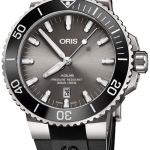 Oris Herrklocka 01 733 7730 7153-07 4 24 64TEB Diving Grå/Gummi