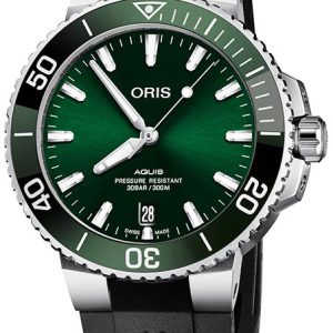 Oris Herrklocka 01 733 7732 4157-07 4 21 64FC Diving Grön/Gummi