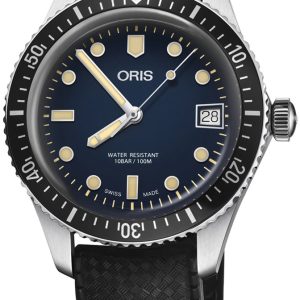 Oris Herrklocka 01 733 7747 4055-07 4 17 18 Diving Blå/Gummi Ø36 mm