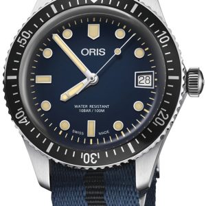 Oris Herrklocka 01 733 7747 4055-07 5 17 28 Diving Blå/Textil Ø36 mm