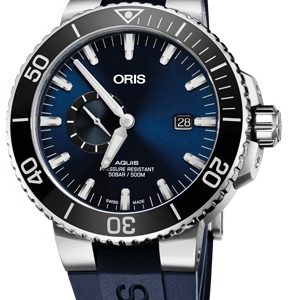 Oris Herrklocka 01 743 7733 4135-07 4 24 65EB Diving Blå/Gummi