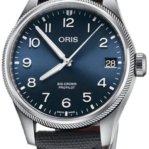 Oris Herrklocka 01 751 7761 4065-07 3 20 05LC Aviation Blå/Läder