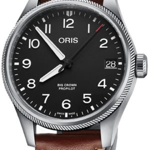 Oris Herrklocka 01 751 7761 4164-07 6 20 07LC Aviation Svart/Läder