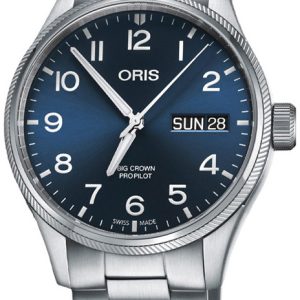 Oris Herrklocka 01 752 7698 4065-07 8 22 19 Aviation Blå/Stål Ø45