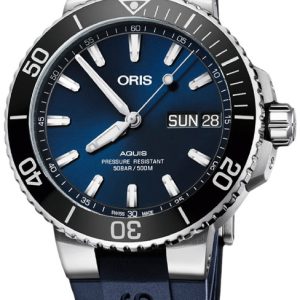 Oris Herrklocka 01 752 7733 4135-07 4 24 65EB Diving Blå/Gummi