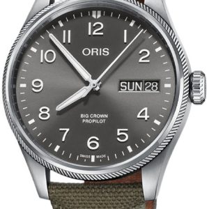 Oris Herrklocka 01 752 7760 4063-07 3 22 02LC Aviation Grå/Läder