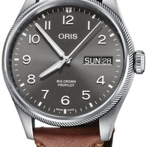 Oris Herrklocka 01 752 7760 4063-07 5 22 07LC Aviation Grå/Läder