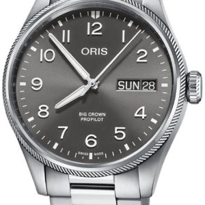 Oris Herrklocka 01 752 7760 4063-07 8 22 08P Aviation Grå/Stål Ø44