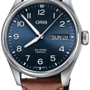 Oris Herrklocka 01 752 7760 4065-07 5 22 07LC Aviation Blå/Läder