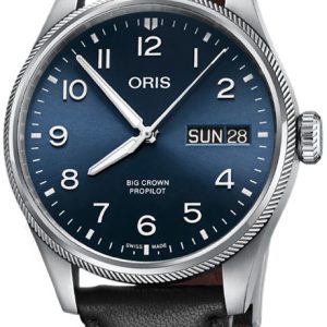 Oris Herrklocka 01 752 7760 4065-07 5 22 08LC Aviation Blå/Läder