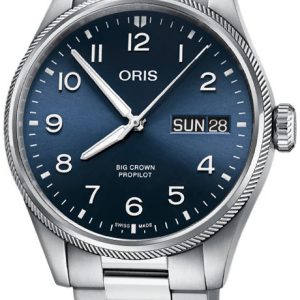 Oris Herrklocka 01 752 7760 4065-07 8 22 08P Aviation Blå/Stål Ø44