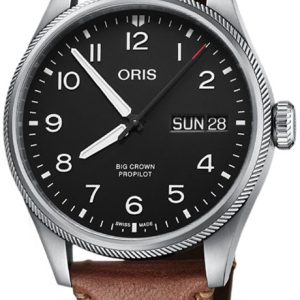 Oris Herrklocka 01 752 7760 4164-07 5 22 07LC Aviation Svart/Läder