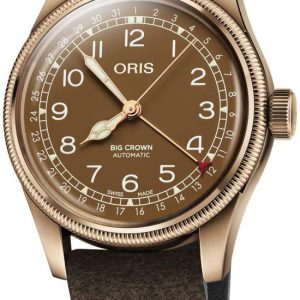 Oris Herrklocka 01 754 7741 3166-07 5 20 74BR Aviation Brun/Läder