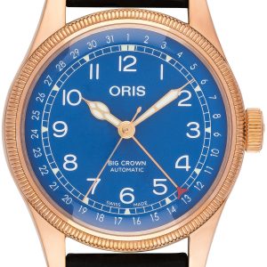 Oris Herrklocka 01 754 7741 3185-Set Aviation Blå/Läder Ø40 mm