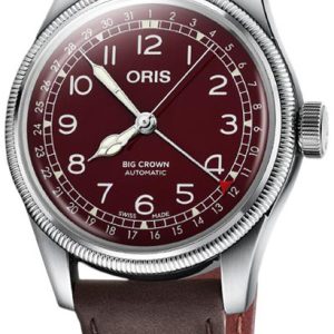 Oris Herrklocka 01 754 7741 4068-07 5 20 64 Aviation Röd/Läder Ø40