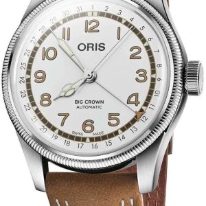 Oris Herrklocka 01 754 7741 4081-Set Aviation Silverfärgad/Läder