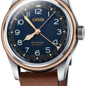 Oris Herrklocka 01 754 7741 4365-07 5 20 58 Aviation Blå/Läder Ø40