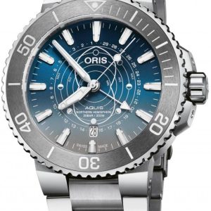 Oris Herrklocka 01 761 7765 4185-Set Diving Blå/Stål Ø43.5 mm