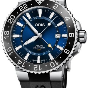 Oris Herrklocka 01 798 7754 4135-07 4 24 64EB Diving Blå/Gummi