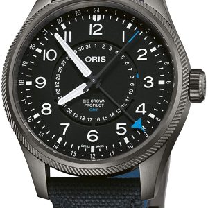 Oris Herrklocka 01 798 7768 4284-Set Aviation Svart/Läder Ø41 mm