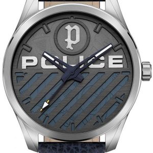 Police Herrklocka PEWJA2121401 Grille Grå/Läder Ø42 mm