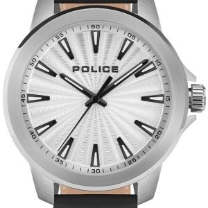 Police Herrklocka PEWJA2207801 Mensor Silverfärgad/Läder Ø44 mm