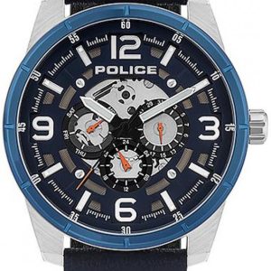 Police Herrklocka PL15663JSTBL.03 Blå/Läder Ø49 mm