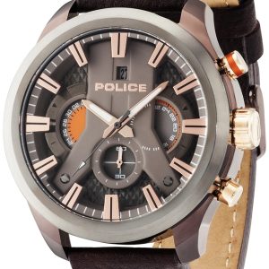 Police Herrklocka R1471668002 Cyclone Grå/Läder Ø48 mm