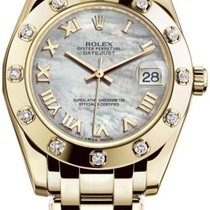 Rolex 81318-0005 Pearlmaster 34 Vit/18 karat gult guld Ø34 mm