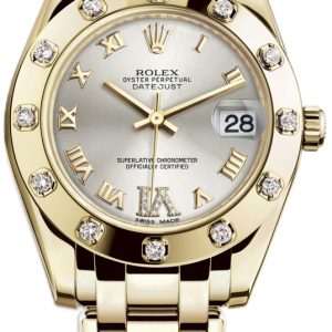 Rolex 81318-0036 Pearlmaster 34 Silverfärgad/18 karat gult guld Ø34