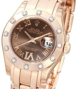 Rolex Damklocka 80315-0013 Pearlmaster 29 Brun/18 karat roséguld