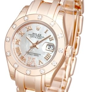 Rolex Damklocka 80315-0014 Pearlmaster 29 Vit/18 karat roséguld Ø29