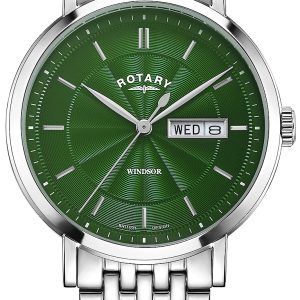 Rotary Herrklocka GB05420/24 Windsor Grön/Stål Ø37 mm