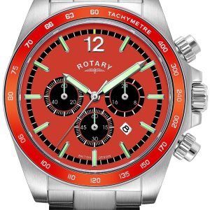 Rotary Herrklocka GB05440/54 Henley Orange/Stål Ø41 mm