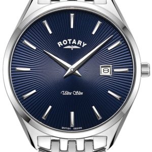 Rotary Herrklocka GB08010/05 Ultra Slim Blå/Stål Ø38 mm