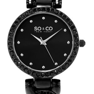 So & Co New York Damklocka 5062.4 SoHo Svart/Stål Ø36 mm