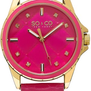 So & Co New York Damklocka 5201.2 SoHo Rosa/Läder Ø38 mm