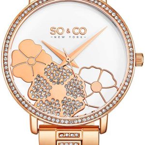 So & Co New York Damklocka 5526.3 Madison Vit/Roséguldstonat